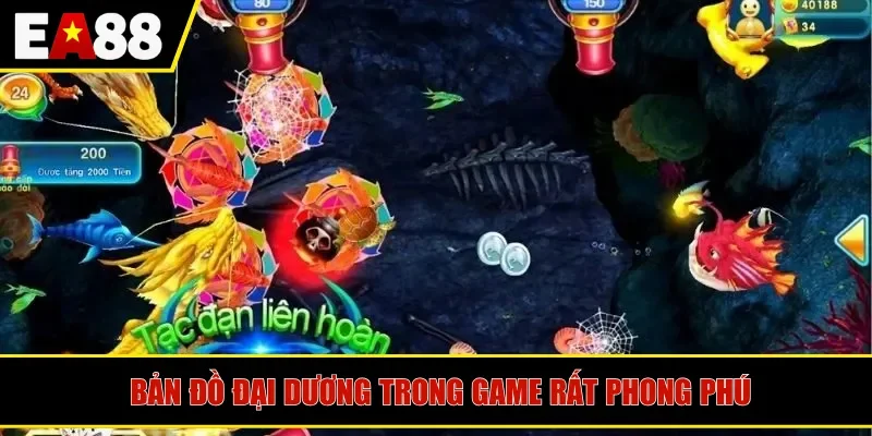 Bản đồ đại dương trong game rất phong phú