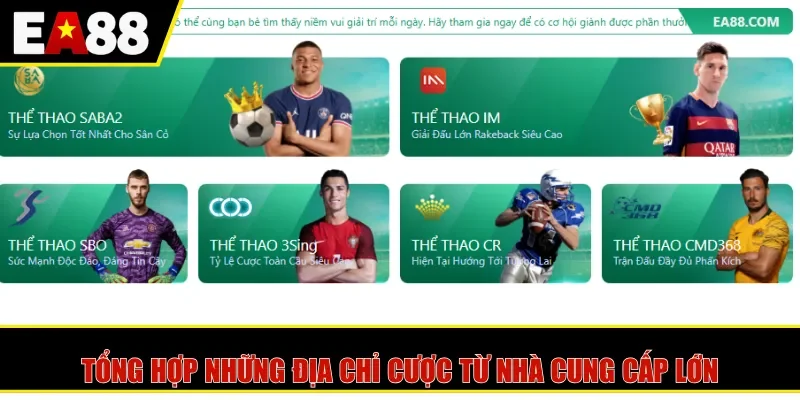 Tổng hợp những địa chỉ cược từ nhà cung cấp lớn
